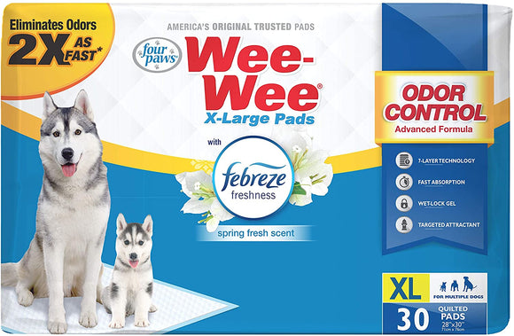 Four Paws Wee Wee Odor Control Pads with Fabreeze Freshness X-Large