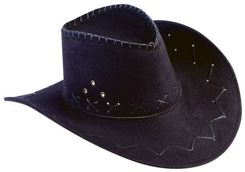 Adults Black Cowboy Hat with Stitching