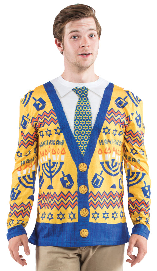 Mens Plus Size Ugly Hanukkah Sweater T-Shirt Costume - 2XL