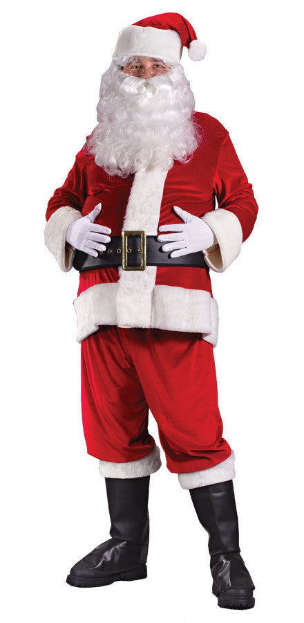 Mens Plus Size Rich Velvet Santa Suit Costume