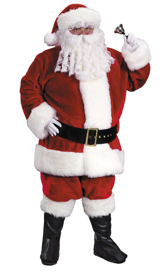Mens Plus Size Premium Plush Red Santa Suit