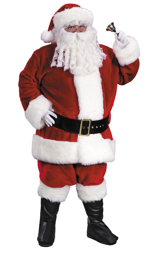 Mens Plus Size Premium Plush Red Santa Suit
