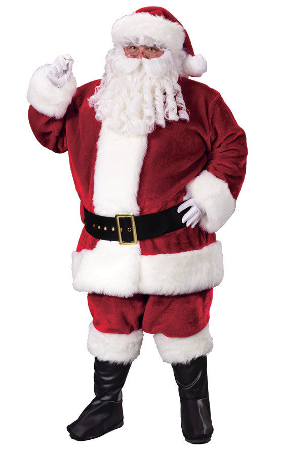 Mens Premium Plush Santa Suit Costume