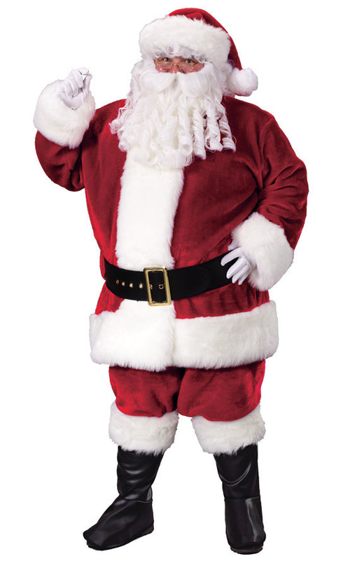 Mens Premium Plush Santa Suit Costume