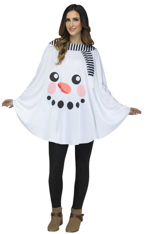Womens Snowman Poncho