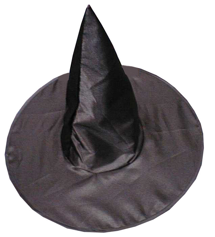 Adults Black Satin Witch Hat