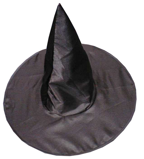 Adults Black Satin Witch Hat