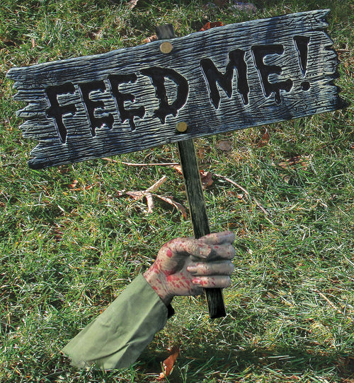 Warning From Below-Feed Me Sign | Halloween Decoration