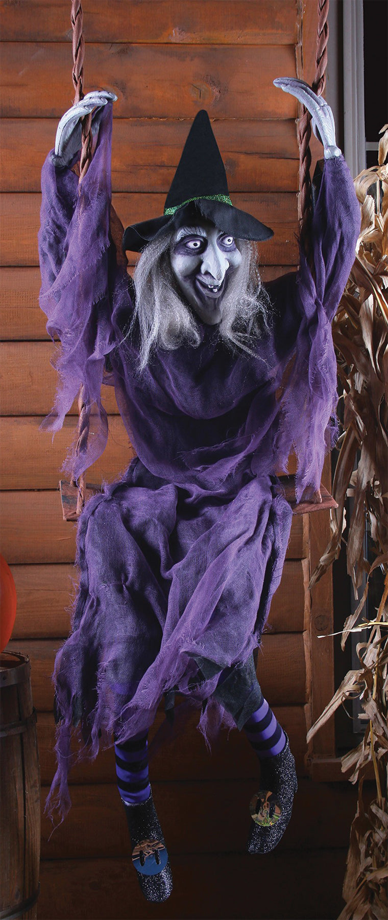 Witch Prop On Swing 60-Inch | Halloween Decoration