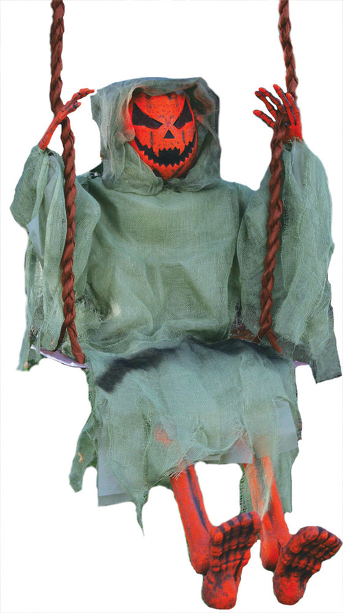 36" Hanging Dead Pumpkin Reaper on Swing Decoration | Halloween Decoration