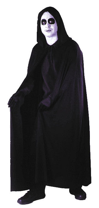 Black Cape Hooded Halloween Costume for Adults