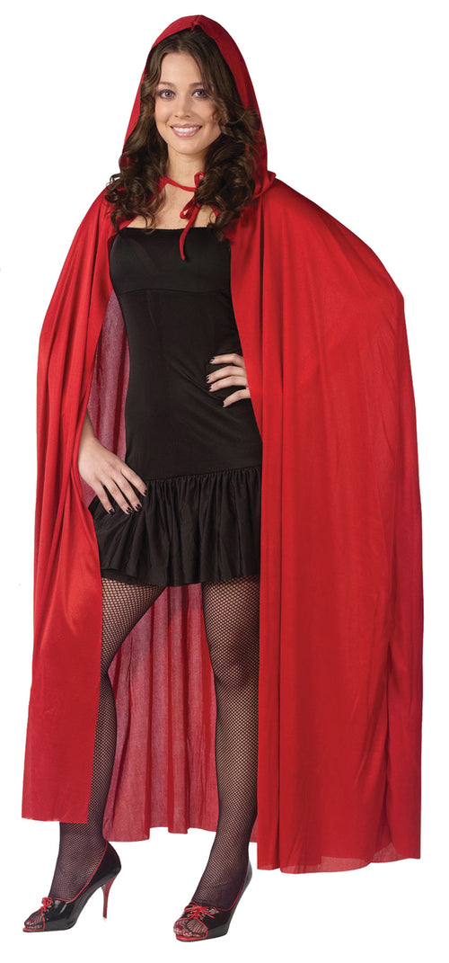 Red Cape Hooded Halloween Costume for Adults
