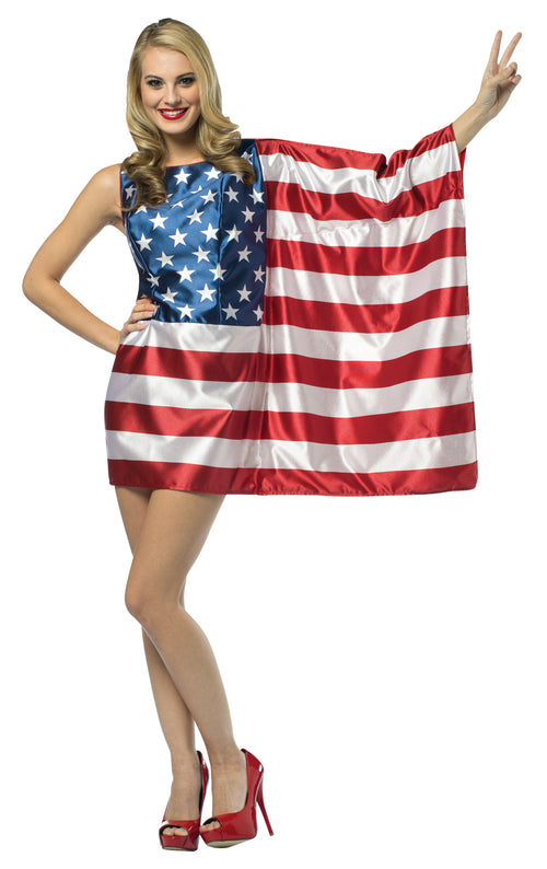 Womens American Flag Dress - Standard