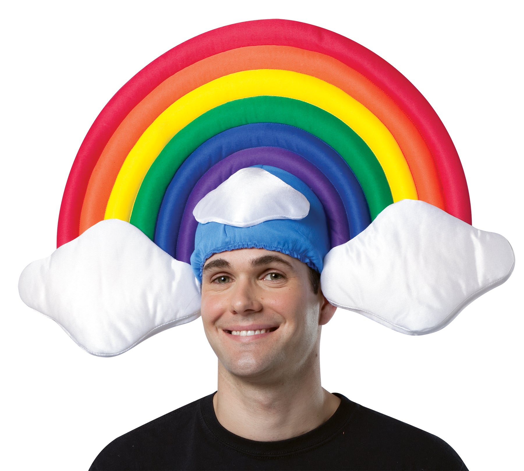 Adults Stuffed Rainbow with Clouds Hat