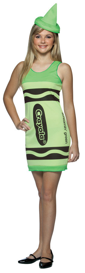 Teen’s Green Crayola Crayon Tank Dress Costume