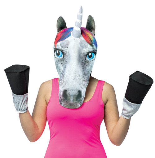 Mens | Adult's Unicorn Head Mask with Hooves