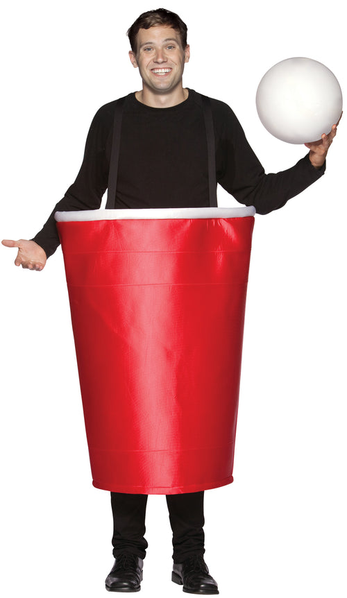 Unisex | Adults Red Beer Pong Cup Costume