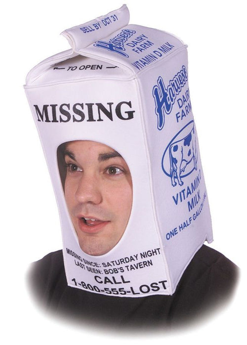 Adults White Milk Carton Hat
