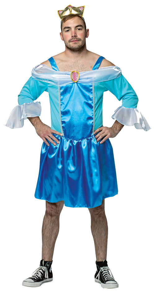 Mens Blue Cinderfella Polyester Dress Costume - One Size Fits Most
