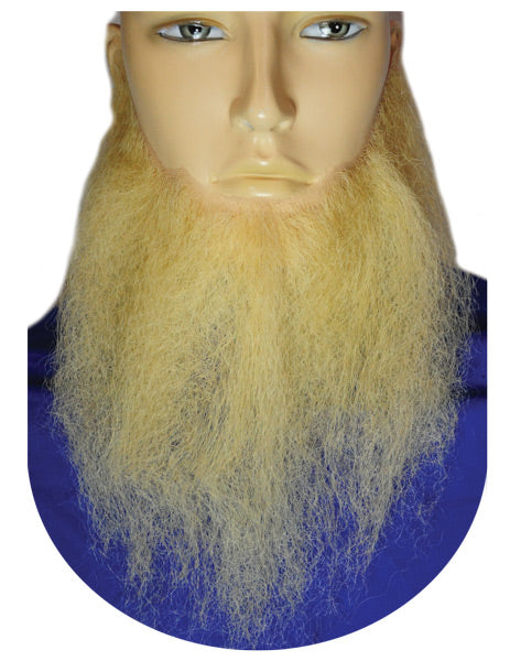 Mens Human Hair 10" Long Full-Face Beard | Champagne Blonde