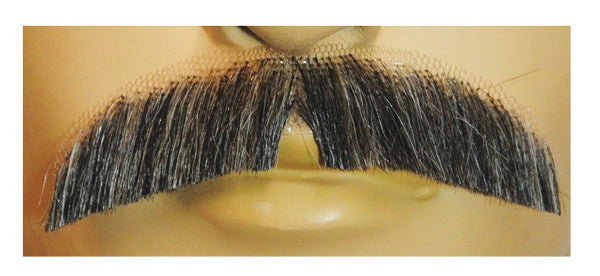 Downturn Mustache Dark Brown Gray 51 | Brown-Dark