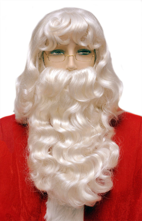 Super Deluxe Extra Large Santa Wig And Beard Set