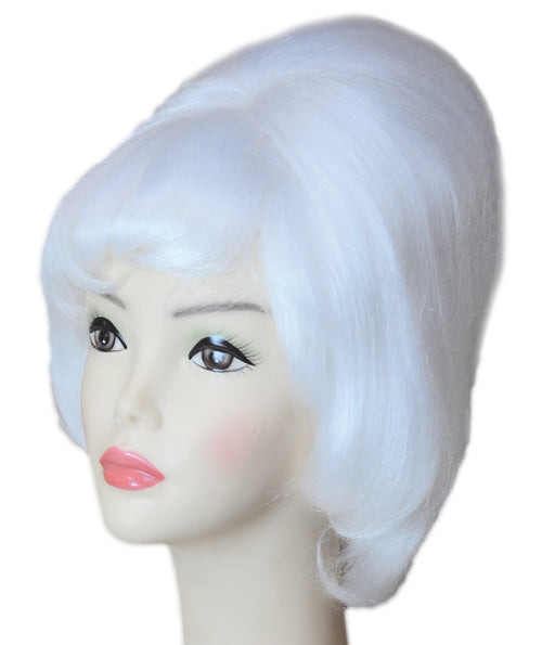 Womens Beehive Spitcurl Wig | White