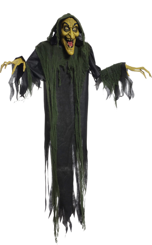 6' Animated Hanging Witch Halloween Decoration