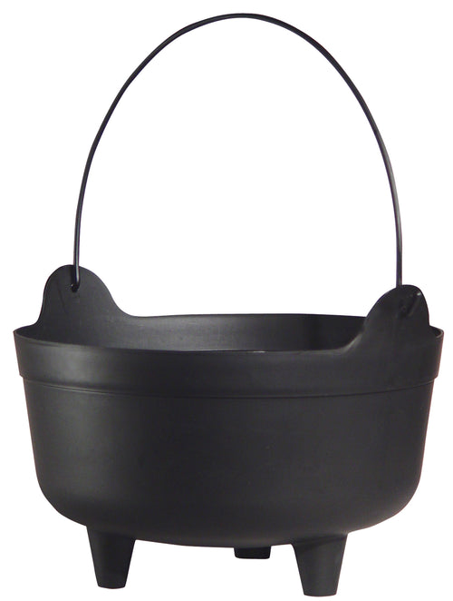 9" x 9" Black Plastic Kettle Decoration | Halloween Decoration
