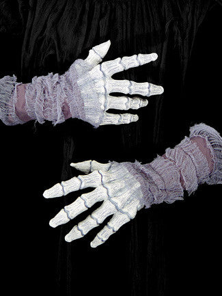 Latex Ghostly Bone Hands With Gauze | Halloween Decoration