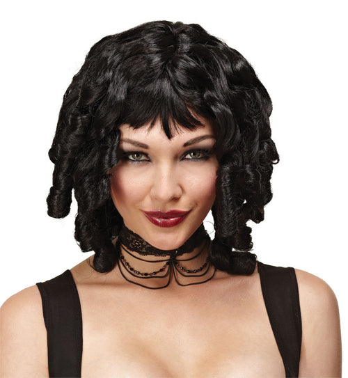 Adults Black Curly Short Wig