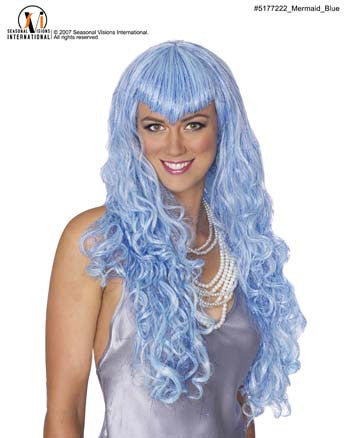 Adults Blue Mermaid Wig