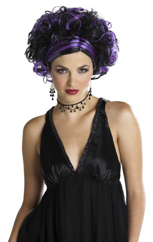 Wicked Widow Wig Black/Purple