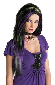 REBEL WITCH WIG BLK/PUR/GREEN