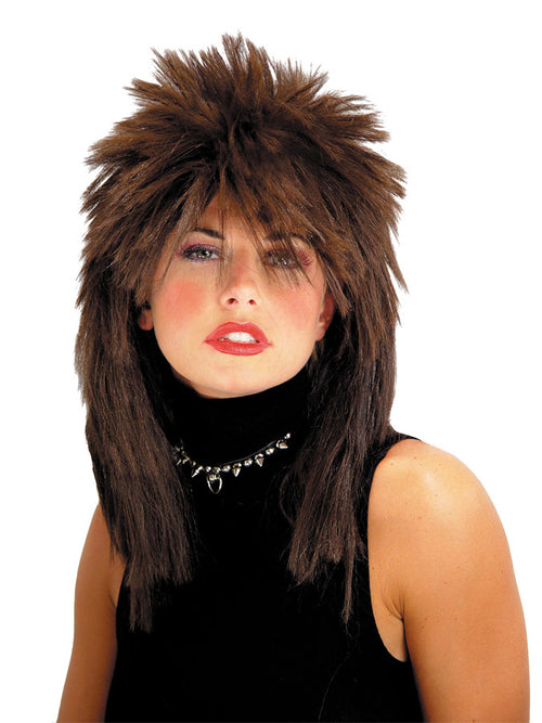 Adults Brown Spiked Top Wig