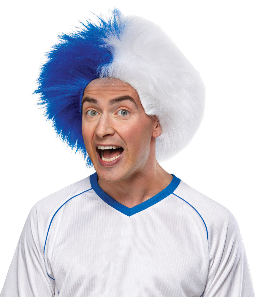 Sports Fun 2-Tone Wig | Blue/White