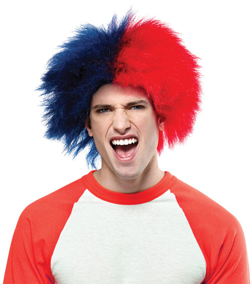 Sports Fun 2-Tone Wig | Blue/Red