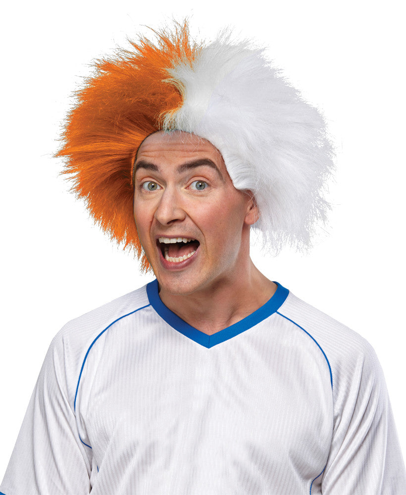 Sports Fun 2-Tone Wig | Orange/White