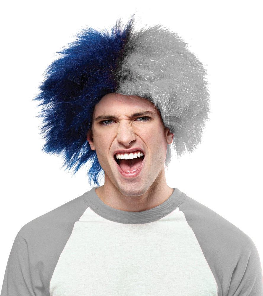 Sports Fun 2-Tone Wig | Blue-Metallic