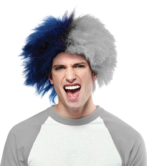 Sports Fun 2-Tone Wig | Blue-Metallic
