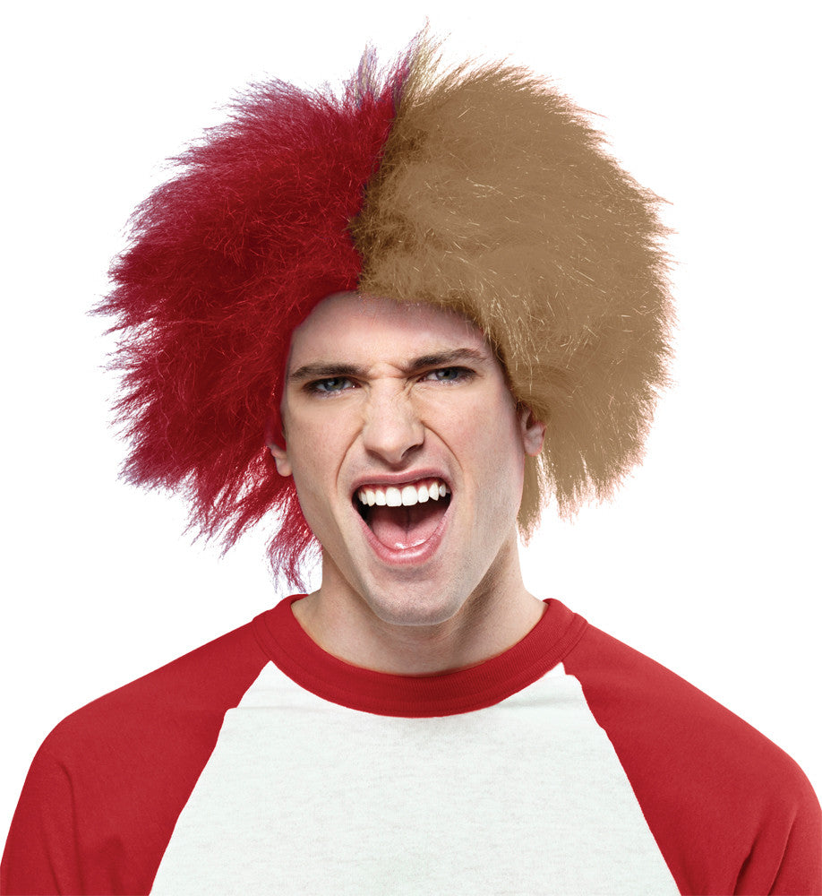 Sports Fun 2-Tone Wig | Red/Yellow