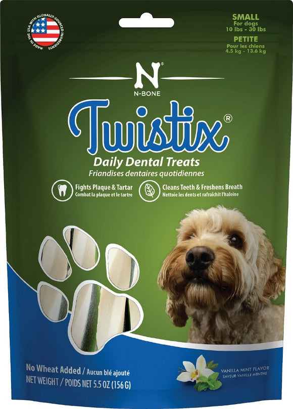 Twistix Vanilla Mint Flavor Dog Treats Small