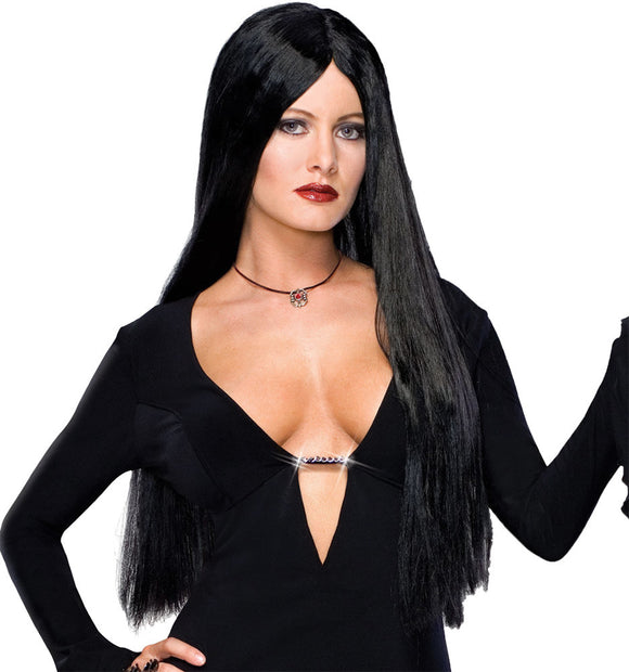 Addams Family Deluxe Morticia Wig Adult Women - Bargains Delivered