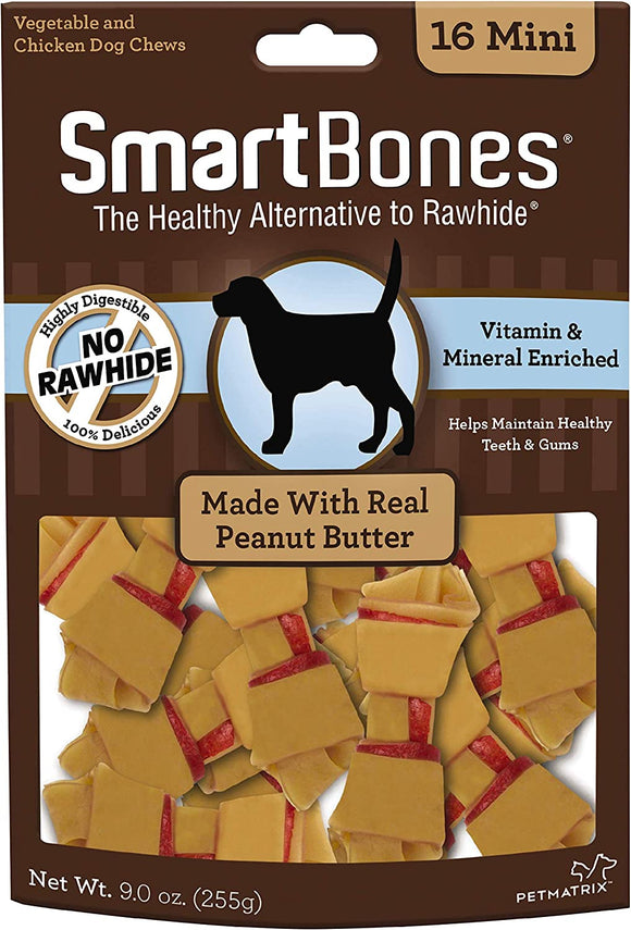 SmartBones Rawhide Free Peanut Butter Bones Mini
