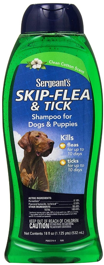 Sergeants Skip-Flea Flea and Tick Shampoo for Dogs Clean Cotton Scent