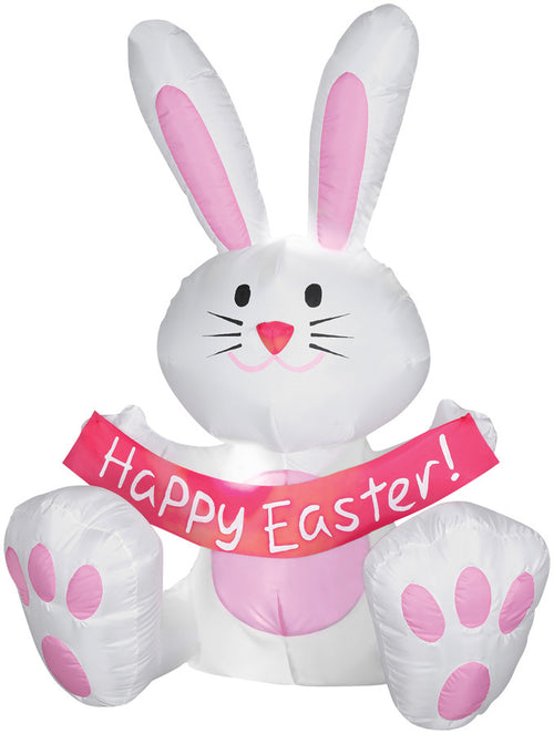Blow Up Inflatable 4 ft. Happy Easter Bunny Outdoor Yard Decoration | Halloween