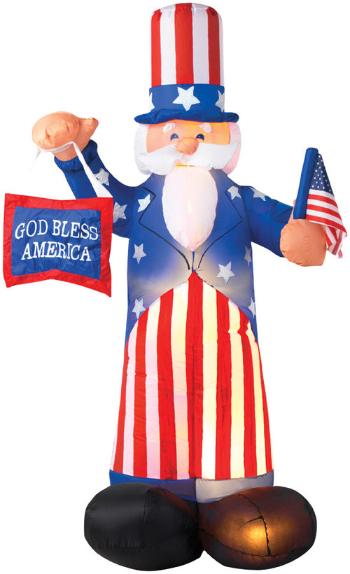 72" Airblown Light-Up Uncle Sam Outdoor Yard Decoration | Halloween Decoration