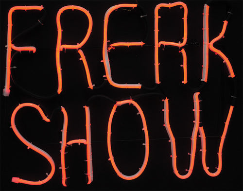 Glowing Neon LED Freak Show Light Up Sign | Halloween Decoration