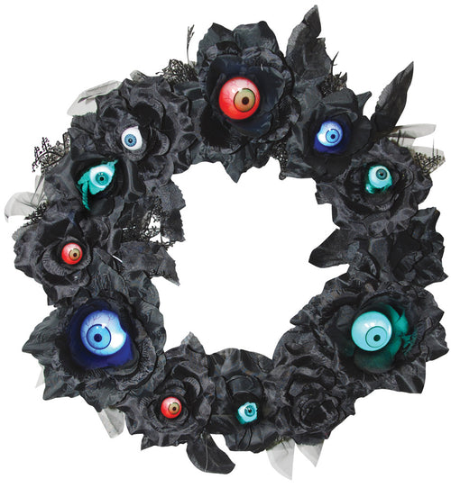 15" Lightup Eyeball Gothic Halloween Wreath