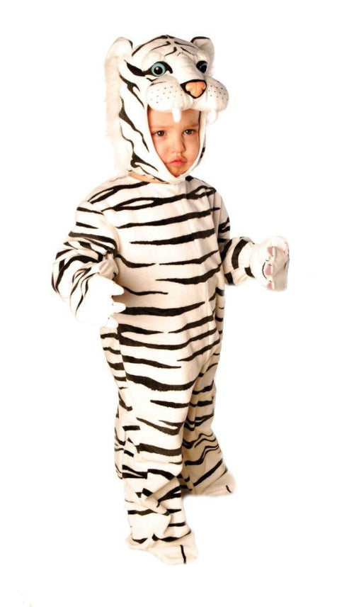 Boys | Toddler White Plush Tiger Costume - 2T-4T